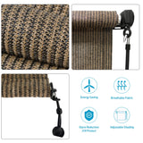 Artpuch Outdoor Roller Shade 8'(W) x8'(H) Fabric Blind Mocha 220GSM Roll Up Shade, Wand Operation Exterior Roller Shade Cloth for Patio Porch Gazebo, Spliced of Two Sections Artpuch