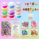 12 Cups DIY Slime Kit, Slime Making Kit for Girls, Crystal Clear, Glow in The Dark Slime with Add-ins, Foam Balls, Charms, Party Favors Gift Toys for Kids 3-12 YOPINSAND