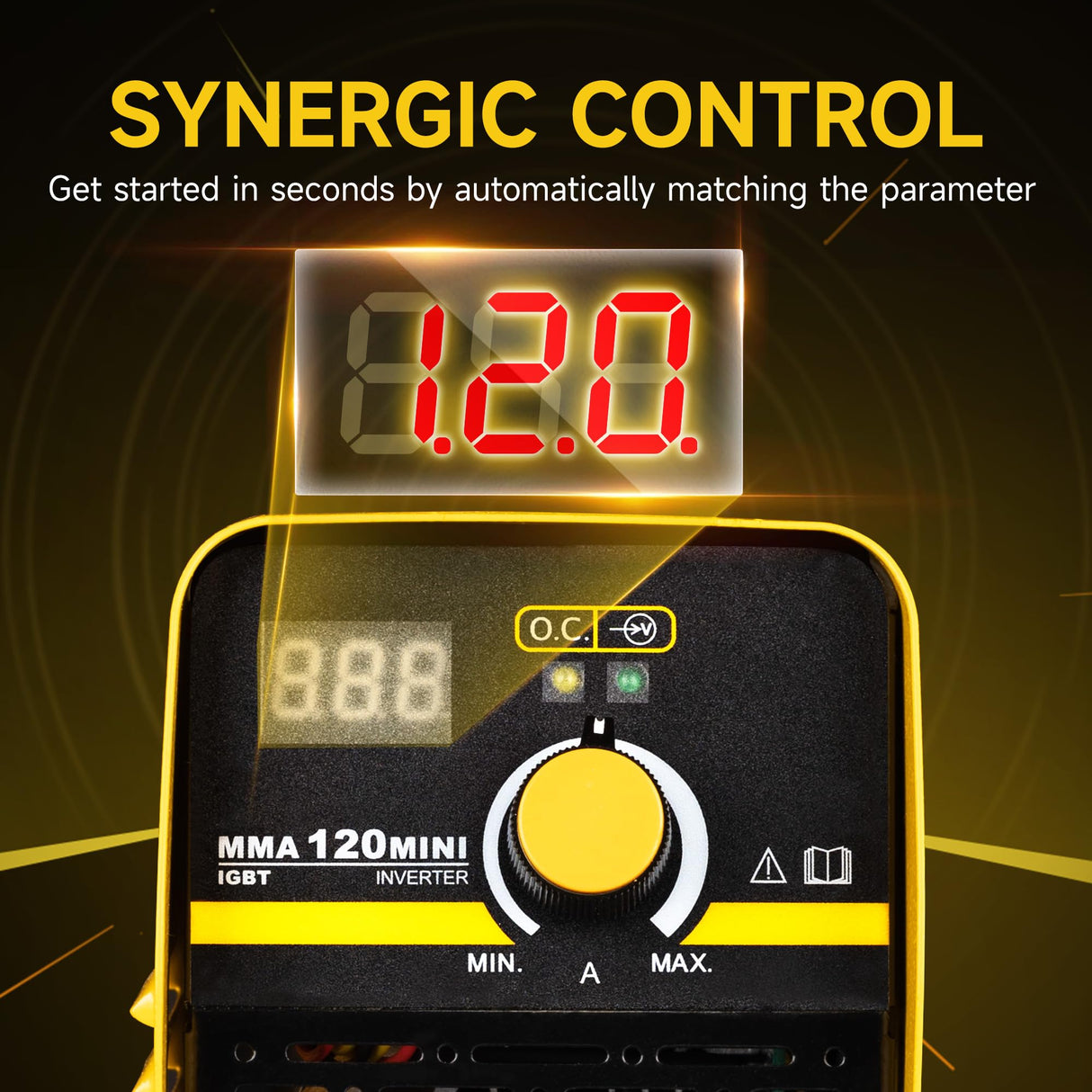 Sefaspe Stick Welder Machine, Mini Portable ARC MMA 110V 120A Welding Machine, IGBT Inverter Welder with Synergic Control, Hot Start, Arc force, Anti-Stick Sefaspe