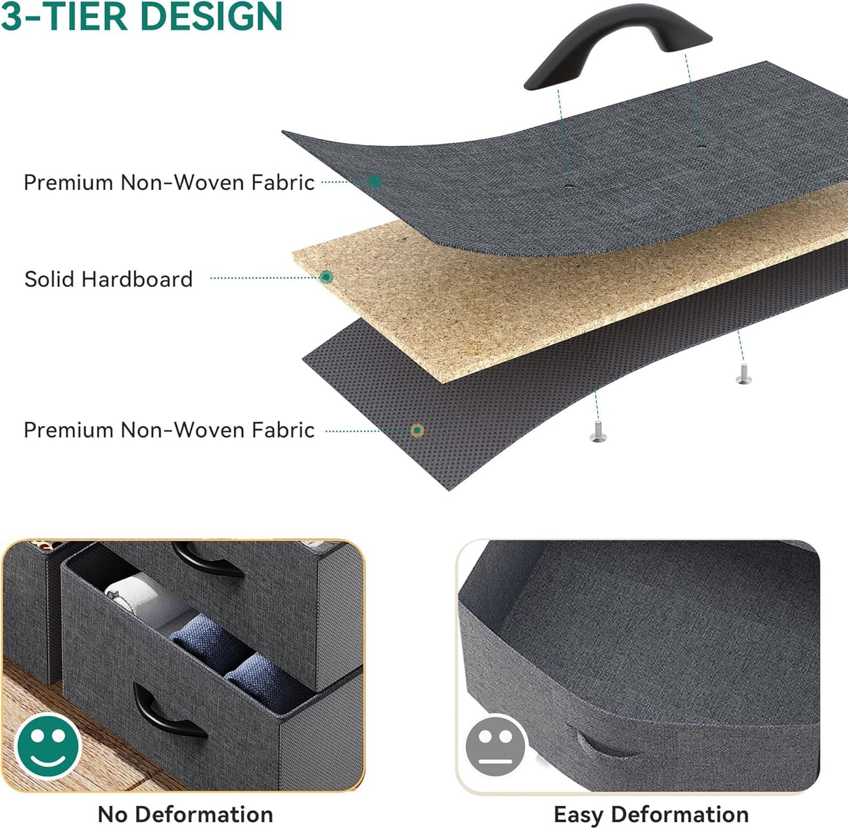 YITAHOME 9 Drawers Fabric Dresser - Storage Tower Organizer Unit for Living Room, Closets - Sturdy Steel Frame, Wooden Top & Easy Pull Fabric Bins YITAHOME