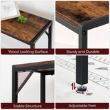 MAHANCRIS Console Table, 2-Tier Entrance Table, Behind Sofa Table, Industrial Style, Sturdy and Stable, for Living Room, Entryway, Foyer, Corridor, Office, Rustic Brown and Black CTHR27601 MAHANCRIS