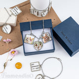 Framendino, 5 Set Sublimation Bracelets Blanks Heat Transfer Bracelet Adjustable Heart Square Photo Bezel Tray Craft Setting for Women Framendino