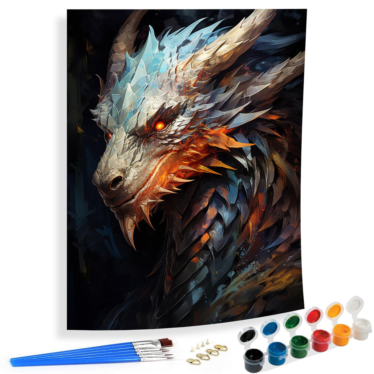 SKRYUIE Paint by Numbers Kit for Adults Beginner Dragon, Acrylic Myths Oil Painting by Numbers Kits with PaintBrushes Paintwork Art Crafts Canvas for Home Decor 16x20 inch / 40x50 cm SKRYUIE