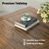 Lareth Coffee Table 31.5 in Rustic Center Table with X Design Wooden Pedestal for Living Room, Small Square Home Office Tea Accent Table for Dining Room Apartment, Walnut Lareth