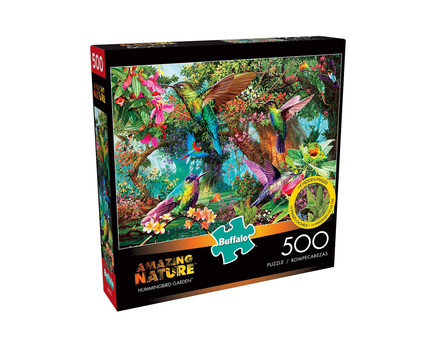 Buffalo Games - Hummingbird Garden - 500 Piece Jigsaw Puzzle with Hidden Images, Green