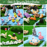 120 Pieces Garden Kit Accessories Garden Animals Miniatures Fairies Miniature Figurines Micro Landscape Ornaments DIY Kit for Outdoor Yard Lawn Unittype