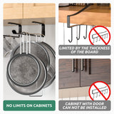 Amazer Coffee Mug Holder Under Cabinet 3 Pack, Metal Sturdy Mug Rack Under Shelf Organizer, Display Hanging Cup Storage Hooks for Bar Kitchen Utensils/Wine Glasses/Tea Cup, Black Amazer