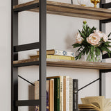 IRONCK Bookshelf, 31.5in Wide Shelf 6 Tier Bookcase, 110lbs/shelf Vintage Industrial Style Bookshelves for Bedroom, Living Room and Home Office, Industrial Brown IRONCK
