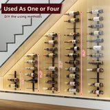 X-cosrack 24 Bottles Wall Mounted Wine Rack, Detachable Wall Hanging Bottle Holder, Use as One or Four, DIY Display, Storage Racks for Wine, for Restaurant, Bar, Cellar X-cosrack