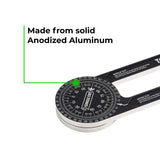 Toolzilla 7-Inch Aluminum Miter Saw Protractor Angle Finder - Measuring Tool with Multiple Scales Features for Woodworking Metalworking and All Building Trade TOOLZILLA
