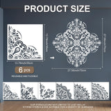 Sitsink Mandala Stencils for Painting Reusable - 6 Pcs Rangoli Damask Stencils for Craft, Large Mandala Templates Wall Stencil for Painting on Wood Rock Canvas Sitsink