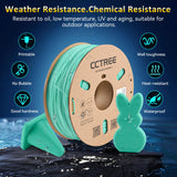 CCTREE High Speed TPU Filament 1.75MM, Soft TPU Flexible 3D Printing Filament Shore 95A,1kg Spool, Dimensional Accuracy +/- 0.03mm for Bambu lab 3D Printer Teal CCTREE