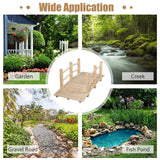 S AFSTAR Garden Bridge, 5FT Wooden Arc Footbridge for Outdoors with Safety Guardrails, Decorative Landscaping for Garden Yard Walkway Creek Farm, 400 LBS Capacity (Natural Finished) S AFSTAR