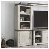 Signature Design by Ashley Havalance Farmhouse Left Pier Cabinet, Modern Bookcase, Vintage White Signature Design by Ashley