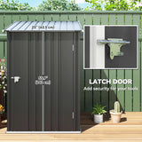 Outsunny 3.3' x 3.4' Outdoor Storage Shed, Metal Garden Tool House with Sloping Roof and Lockable Door for Backyard, Bike, Patio, Garage, Lawn, Gray Outsunny