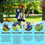 Ninja Slackline Ninja Warrior Obstacle Course for Kids-2x52ft with Swing, Rope Ladder,Climbing Bar,Ring,Outdoor Ninja Course Training Equipment Set for Backyard Just.smile