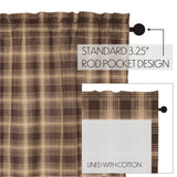 VHC Brands Rustic & Lodge Window Curtains - Dawson Star Brown Scalloped Curtain Panel Pair 84x40 VHC Brands