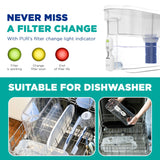 PUR PLUS 30-Cup Water Filter Dispenser with 1 Lead-Reducing PUR PLUS Filter, Dishwasher Safe, Powerful Filtration, Large Capacity with Slim, Space-Saving Design, White (DS1811Z) PUR