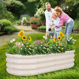 1MORE Galvanized Raised Garden Bed- Planter Garden Boxes Outdoor, Raised Beds for Gardening, 4x2x1ft Metal Garden Bed Kit for Vegetables Flower, Planter Raised Beds with Tools.White-2pack 1MORE