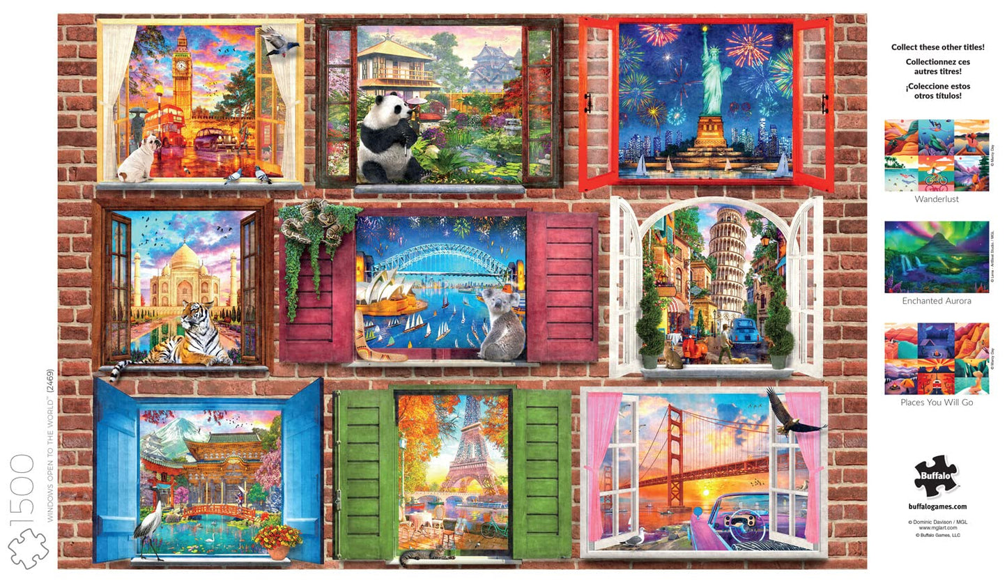 Buffalo Games - Dominic Davison - Windows Open to The World - 1500 Piece Jigsaw Puzzle for Adults -Challenging Puzzle Perfect for Game Nights - Finished Size is 38.50 x 26.50