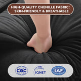 Ihanherry U-Shaped Modern Sofa 111.4" Modular Sectional Cloud Couch with 2 Ottoman, 5-Seat Chenille Deep Seat Sofa with 5 Pillows for Living Room, Black Ihanherry