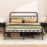 Kujielan Metal Bed Frame - Structurally Stable Heavy Duty Steel Slat Supported Full Bed Frames,No Box Spring Needed for Easy Removal and Transport. Kujielan