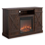 BELLEZE 47" TV Stand with 18" Electric Fireplace Heater & Media Entertainment Center Console Table for TV up to 50" with Open Storage Shelves & Cabinets - Veropeso (Espresso) BELLEZE