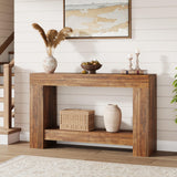 47.24 Inches Long Console Table for Entryway, 2-Tier Large Sofa Table with Storage, Farmhouse Console Table for Living Room, Wooden Entrance Entry Table for Entryway, Hallway GarveeHome