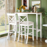 LUMISOL Bar Table and Chair Set, Small Counter Height Table Set for 2, 3 Piece Bar Table Set for Dining Room Small Place, Breakfast Nook Table Set, Space Saving for Living Room, Beige LUMISOL