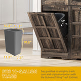 DWVO Kitchen Pantry Storage Cabinet with Tilt-Out Trash Can Fit 10 Gallon, Tall Farmhouse Kitchen Hutch Cabinets with Charging Station & Microwave Stand for Home Living Dining Room, Dark Rustic Oak DWVO