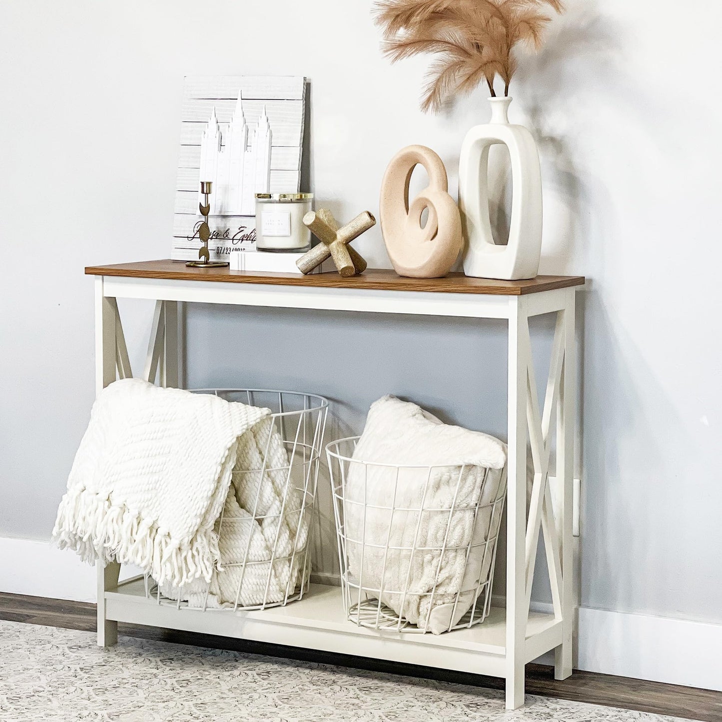 PHI VILLA Console Tables for Entryway - Narrow Sofa Tables for Living Room, Entryway Table - WoodArtSupply