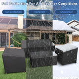 STARTWO Outdoor Furniture Cover Waterproof, 4 Piece Patio Furniture Covers Set, Heavy Duty Lawn Patio Covers for 1xSofa Cover, 2xChair Covers, 1xCoffee Table Cover with Windproof Buckle Strap, Black STARTWO
