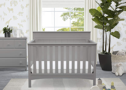 Delta Children Fancy 4-in-1 Convertible Baby Crib - Greenguard Gold Certified, Grey - WoodArtSupply