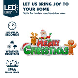 Joiedomi 9.5 FT Christmas Inflatable Merry Christmas Sign with Santa, Reindeer & Gingerman, LED Lit for Outdoor Yard Garden Lawn Winter Decor Joiedomi