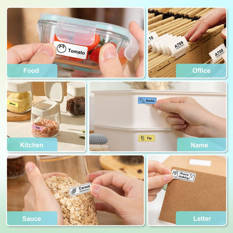 Nelko Label Maker Machine with Tape, P21 Bluetooth Label Printer, Wireless Mini Label Makers with Multiple Templates for Organizing Office Home, White, 1 Pack Nelko