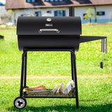 Royal Gourmet CC1830 30 Inch Barrel Charcoal Grill with Side Table, Outdoor BBQ Grill with 627 Sq. In. Cooking Space for Backyard, Patio and Parties, Black Royal Gourmet