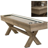 American Legend LED Shuffleboard with Buffet Top - Modern Style - Light Up LED Rails - Buffet Top with 2-Piece Leaf Design American Legend