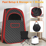 AgiiMan Portable Sauna Box - Full Body Steam Sauna, Portable Sauna for Home with 2.6 L 110V Steamer, Remote Control, Easy to Carry Sauna Tent for Indoor, Gym, Pilates, Hot Tubs AgiiMan