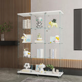 SUPPNEED Glass Display case,Glass Display Cabinet with 4 Shelves Extra Large, Glass Curio Cabinet,Glass Cabinet for Living Room, Bedroom, Office, Bookshelf with Glass Doors, Quick Installation SUPPNEED
