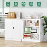 Letaya Metal Storage Cabinets with Lock Door,2 Adjustable Shelves Organizer Steel Storage Cabinets for Home,Office,Warehouse,Garage,Employee Lockers(White) Letaya