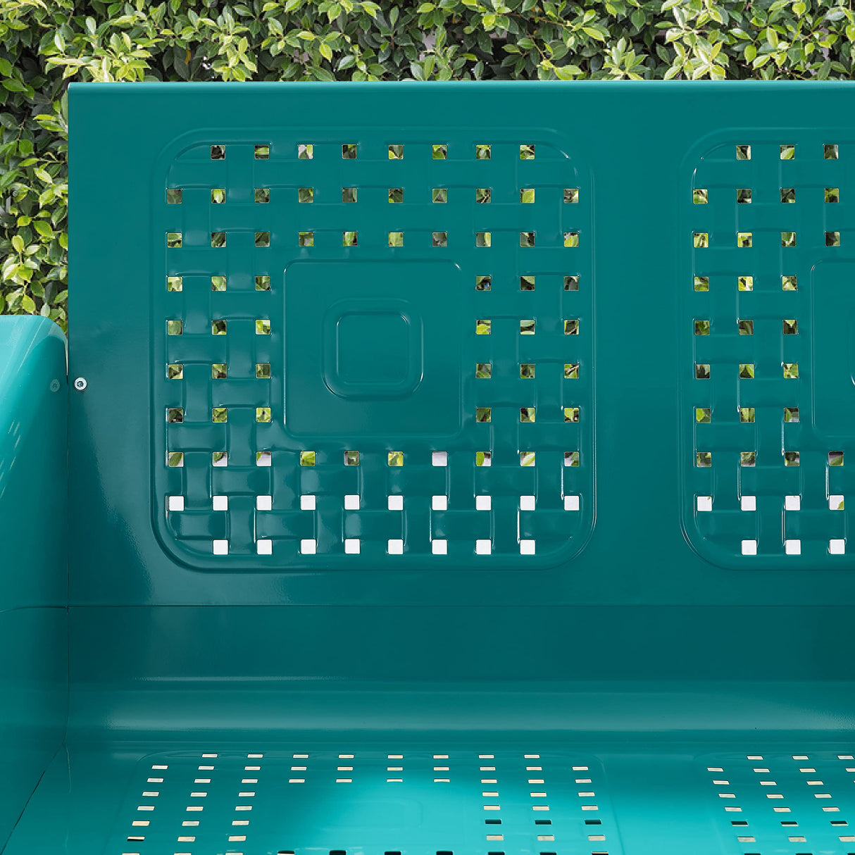 Crosley Furniture CO1024-TU Bates Retro Metal Outdoor Loveseat Glider, Turquoise Gloss Crosley Furniture