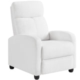 Yaheetech Boucle Recliner Chair Single Sofa Home Theater Seating Adjustable Modern Single Reclining Chair for Living Room Bedroom Home Theater White Yaheetech