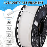 AceAddity ABS 3D Printer Filament, Heat Resistant, Dimensional Accuracy +/- 0.02 mm,1 kg Spool, 1.75 mm (White) Aceaddity