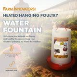 Farm Innovators Heated Chicken Waterer, Poultry Water Fountain, 3 Gallon Farm Innovators Inc.