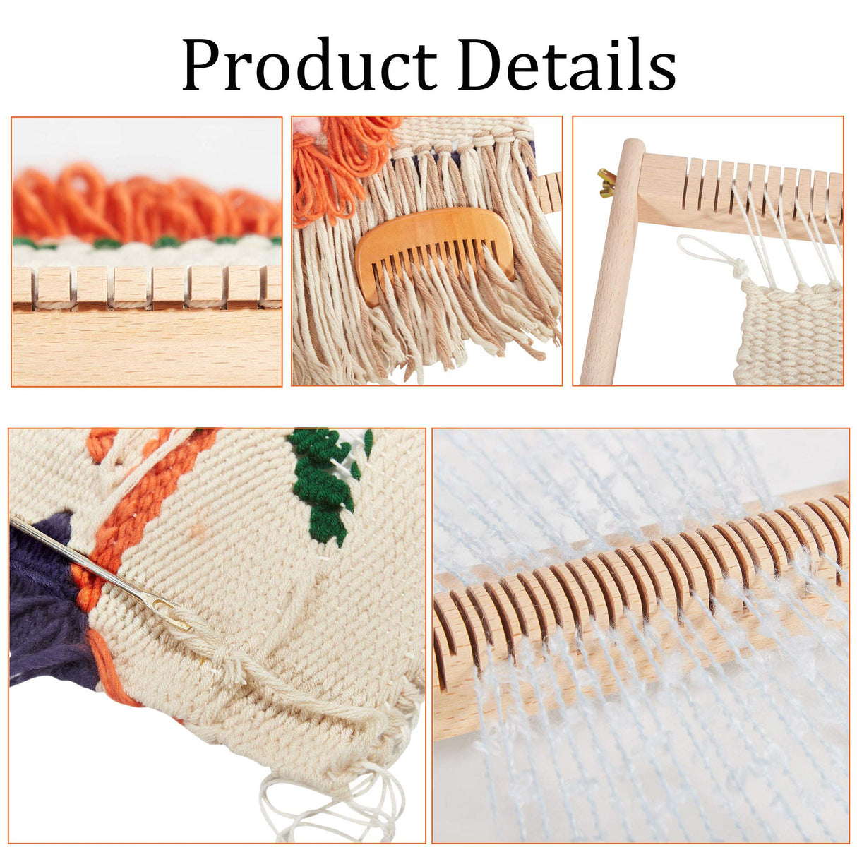 WILLOWDALE Weaving Loom, 16.5" L x 15.7" W Wooden Loom Kit,Tapestry Loom for Creative DIY Weaving Art & Crafts, Ideal for Kids, Beginners, Adults WILLOWDALE