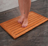 Utoplike (32"x18" Teak Wood Bath Mat, Shower Mat for Bathroom, Wooden Floor Mat Square Large for Spa Home or Outdoor Utoplike