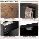 Giantex Kitchen Island on Wheels, Rolling Kitchen Trolley with 3 Spice Racks, Drawer, Open Shelf, 2-Door Cabinet, Kitchen Serving Cart with Towel Rack & 2 Lockable Casters (Black) Giantex