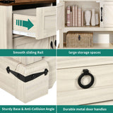 YITAHOME Farmhouse Console Table with 2-Door & 2 Drawers Cabinet, Coffee Bar, Table with Storage Shelf, Sofa Tables Buffet Sideboard for Kitchen, Entryway, Hallway, Dining, Living Room YITAHOME