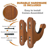 TESLYAR Gun Rack Wall Mount Hold Up Displays Horizontal Gun Rack and Shotgun Hooks Store Rifle Shotgun Bow Real Hardwood Hanger TESLYAR