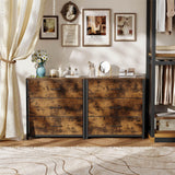 Memobarco Nightstand, End Table, Bedside Table, Small Tall Dresser for Bedroom with 3 Storage Drawer, Chest of Drawers Fabric Dressers with Steel Frame, Wooden Top & Front for Living Room Memobarco